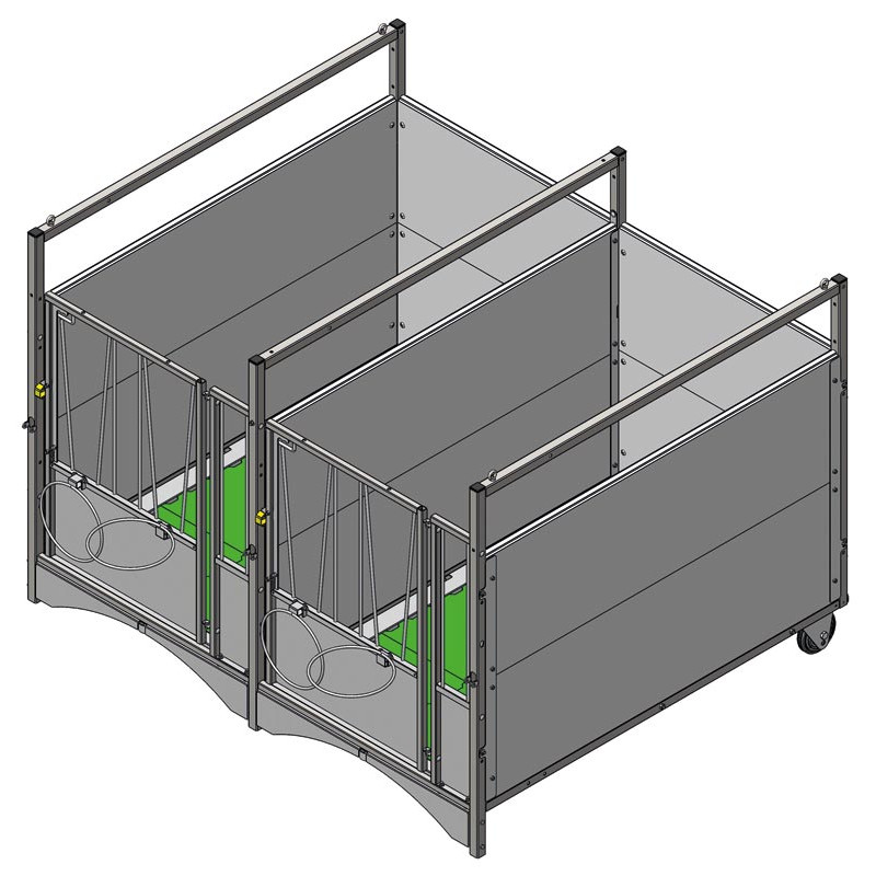 Box à veau roulant STANDARD - PVC - Modèle DUO