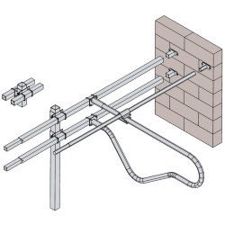 Poutre renforcée carré 60 mm pour installation de bat-flancs de logette