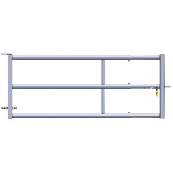 Barrière 3 lisses extensible Ø 60 mm H. 0,79 m - 2/3 m